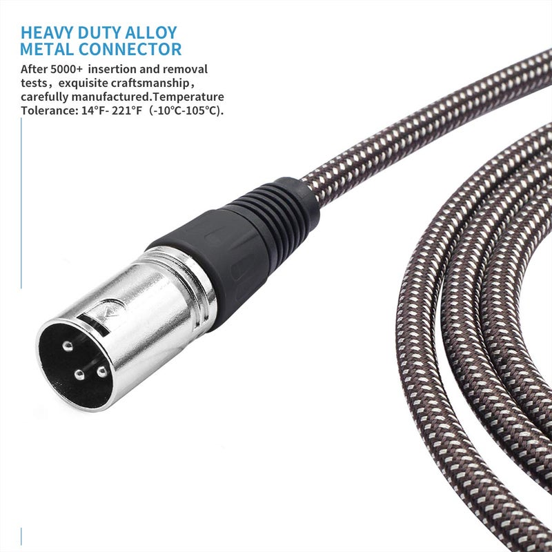 BIFALE Heavy Duty Hybrid Braided XLR Patch Cable - 6ft, 3Pin XLR Male to Female Multi-Colored Microphone Cable - Balanced Mic/Snake Cord - 10Pack (TOP Series) - Image 3